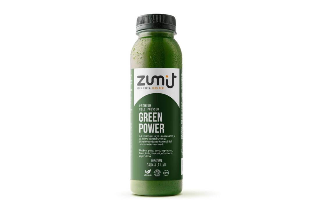 Zumo Cold Press Premium Green Power HPP de Zumit - caja de 8 unidades