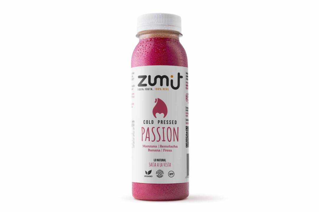 Zumo Cold Press Squeeze Passion HPP de Zumit - caja de 8 unidades