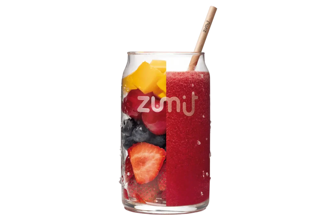 Smoothie Berries Paradise de Zumit- Caja de 20 unidades de fresa, arándano, mango y cereza