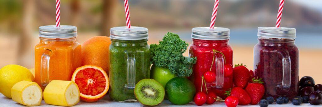 Smoothies de fruta natural saludable